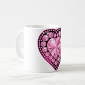 Rosa Quartz Gem Herz Kaffeetasse (Vorderseite Links)