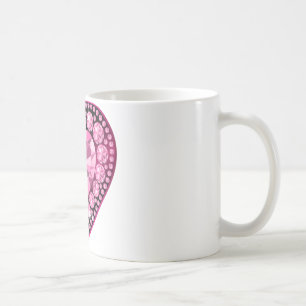 Rosa Quartz Gem Herz Kaffeetasse