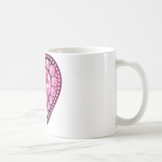Rosa Quartz Gem Herz Kaffeetasse (Rechts)