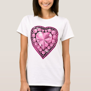 Rosa Quartz Gem Herz T-Shirt