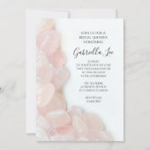 Rosa Quarz auf weißem Brautparty Einladung (Vorderseite)
