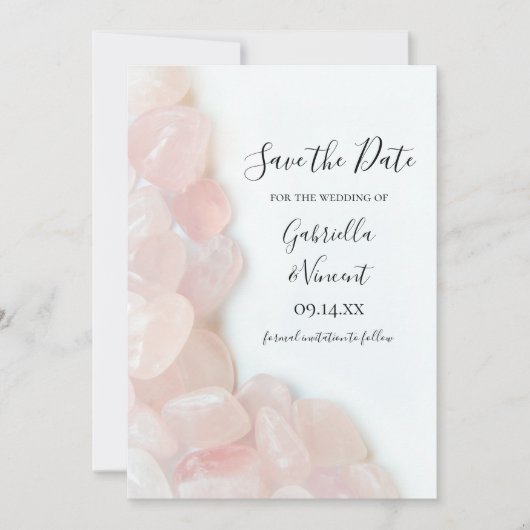 Rosa Quarz Hochzeit Speichern Sie das Datum Save The Date (Vorderseite)