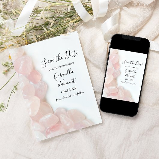 Rosa Quarz Hochzeit Speichern Sie das Datum Save The Date