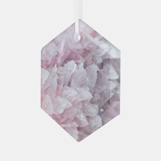 Rosa Quarz Mind Body Spirit Energy Ornament Aus Glas (Vorderseite Links)