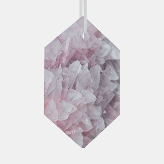 Rosa Quarz Mind Body Spirit Energy Ornament Aus Glas (Vorderseite Rechts)