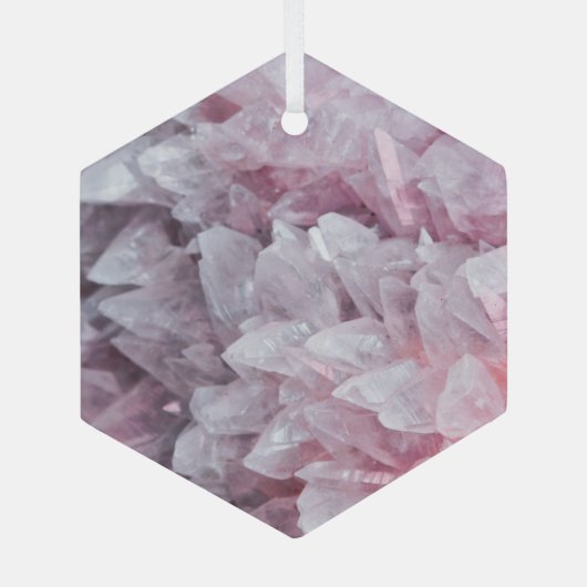 Rosa Quarz Mind Body Spirit Energy Ornament Aus Glas (Rückseite)