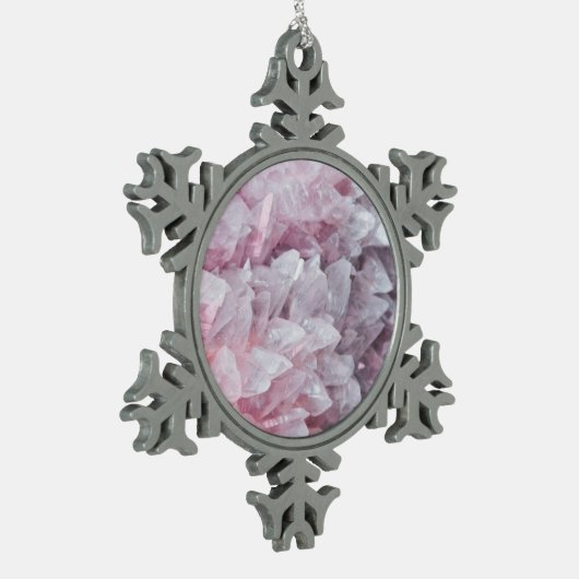 Rosa Quarz Mind Body Spirit Energy Schneeflocken Zinn-Ornament (Links)