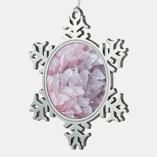 Rosa Quarz Mind Body Spirit Energy Schneeflocken Zinn-Ornament (Rechts)
