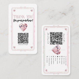 Rosa Quarz Rosa Herz Kristall Social Media QR Visitenkarte
