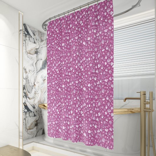 Rosa Quarzkristallmuster Duschvorhang