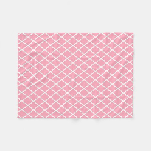 Rosa Quatrefoil deckt Muster mit Ziegeln Fleecedecke (Vorderseite (Horizontal))