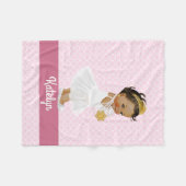 Rosa Quatrefoil Muster-ethnische Prinzessin Fleecedecke (Vorderseite (Horizontal))