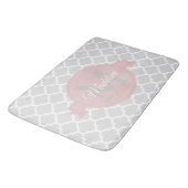 Rosa Quatrefolie Personalisiert Bath Mat Badematte (Schrägansicht)