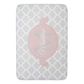 Rosa Quatrefolie Personalisiert Bath Mat Badematte (Vorderseite Vertikal)