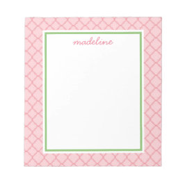 Rosa Quatrefolie | Rosa und grüne, vorbereitete No Notizblock