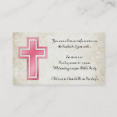 Rosa quere christliche religiöse Geschäfts-Karten Visitenkarte (Rückseite)