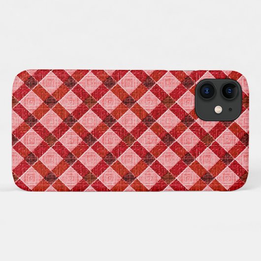Rosa Quertartan kariert mit leichtem, rauem Relief Case-Mate iPhone Hülle (Rückseite (Horizontal))