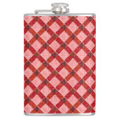 Rosa Quertartan kariert mit leichtem, rauem Relief Flachmann (Vorderseite)