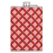 Rosa Quertartan kariert mit leichtem, rauem Relief Flachmann (Rückseite)