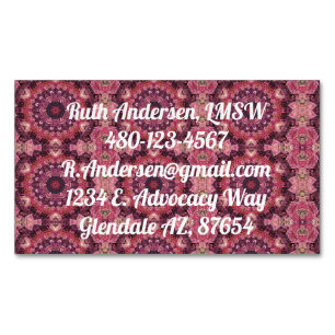 Rosa Quilt Magnetische Visitenkarte
