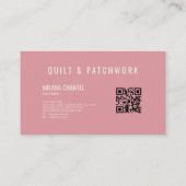Rosa Quilt-Patchwork-Handmade Kleidung Visitenkarte (Rückseite)