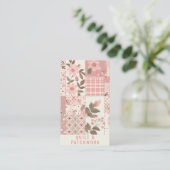 Rosa Quilt Patchwork Handmade Kleidung Visitenkarte (Stehend Vorderseite)