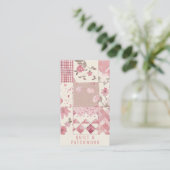 Rosa Quilt Patchwork Handmade Kleidung Visitenkarte (Stehend Vorderseite)