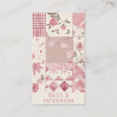 Rosa Quilt Patchwork Handmade Kleidung Visitenkarte (Vorderseite)
