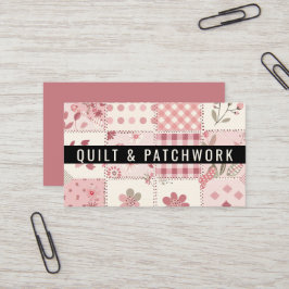 Rosa Quilt-Patchwork-Handmade Kleidung  Visitenkarte