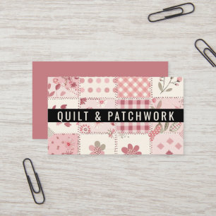 Rosa Quilt-Patchwork-Handmade Kleidung Visitenkarte