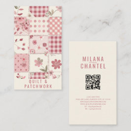 Rosa Quilt-Patchwork-Handmade Kleidung  Visitenkarte
