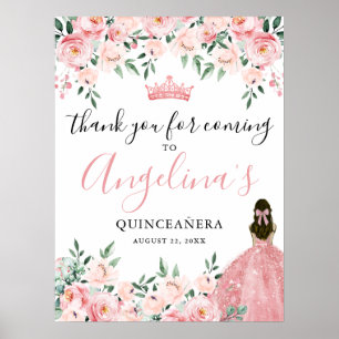 Rosa Quinceanera Danke Schild