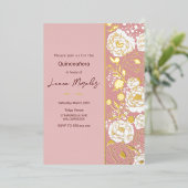 Rosa Quinceañera Einladung (Stehend vorne)