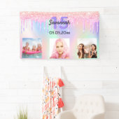 Rosa Quinceanera lila Glitzer Erröten Foto Banner (Insitu)