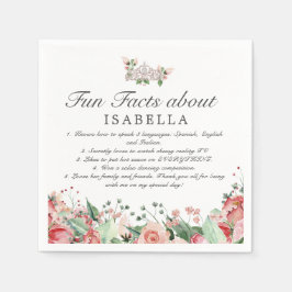 Rosa Quinceañera Party Spaß Fakten Napkins Serviette