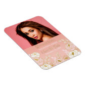 Rosa Quinceanera Save the Date mit Gold Magnet (Rechte Seite)
