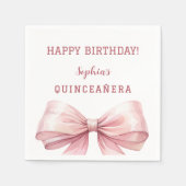 Rosa Quinceanera Serviette (Vorderseite)