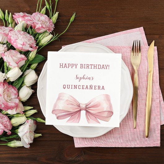 Rosa Quinceanera Serviette