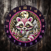 Rosa Raccoon steht inmitten der goldenen Stille Dartscheibe