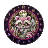 Rosa Raccoon steht inmitten der goldenen Stille Dartscheibe (vorne)