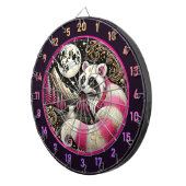 Rosa Raccoon strahlt Eleganz und Spielerfreundlich Dartscheibe (Vorderseite rechts)