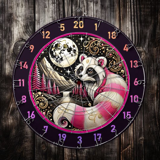 Rosa Raccoon strahlt Eleganz und Spielerfreundlich Dartscheibe
