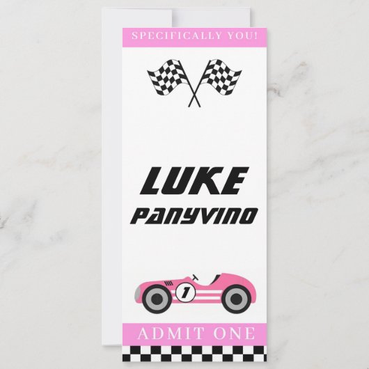 Rosa Race Einladung (Rückseite)