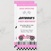 Rosa Race Einladung (Vorne/Hinten)