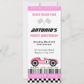 Rosa Race Einladung (Vorderseite)