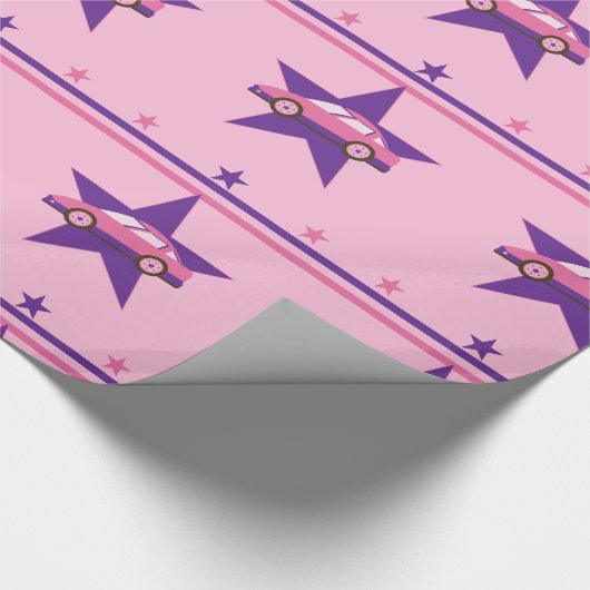 Rosa Racecar Packpapier (Ecke)