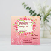 Rosa Rahmen Brautparty Einladung (Stehend Vorderseite)