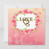Rosa Rahmen Brautparty Einladung (Rückseite)