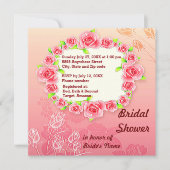 Rosa Rahmen Brautparty Einladung (Vorderseite)