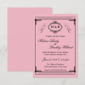 Rosa Rahmen - Einladung zur Hochzeit 3x5 (Vorne/Hinten)
